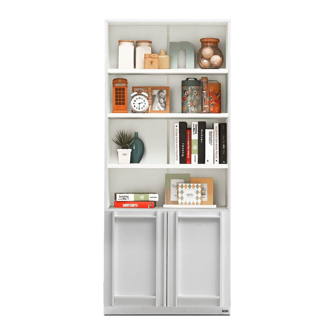 Bookcase Lybrary White White