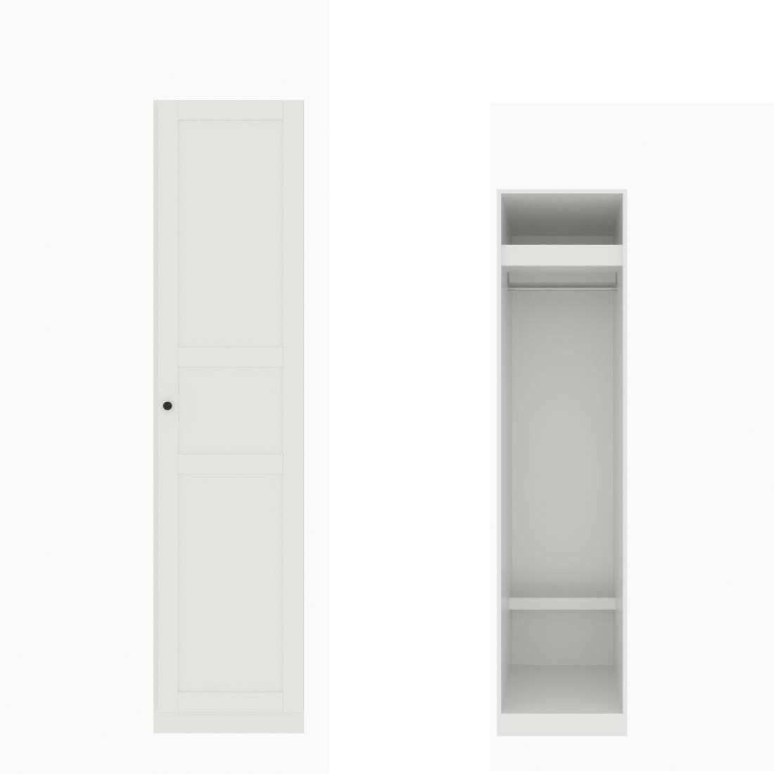 Wardrobe OP-J (D) 50 cm. Blox Blox White White