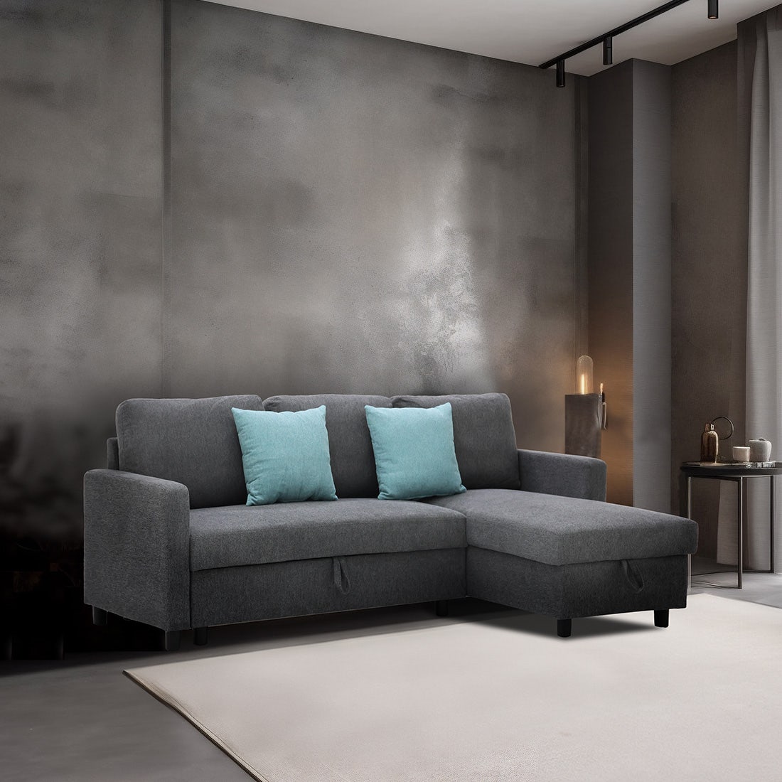 Netisa Corner Sofa Dark Gray