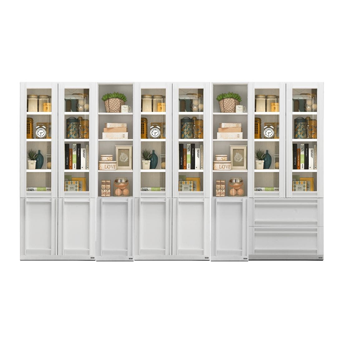 Book Storage Lybrary 320 cm. White White