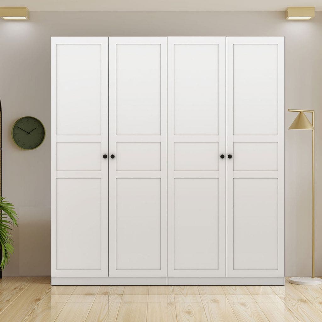 Wardrobe 200 cm. Blox Fit in White White สีขาว01