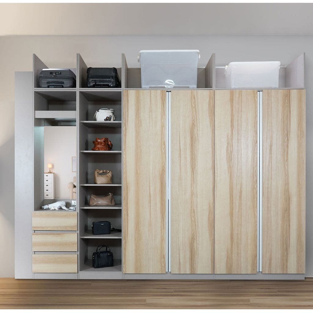 Wardrobe 400 cm. Blox Fit in Light Wood Light Wood