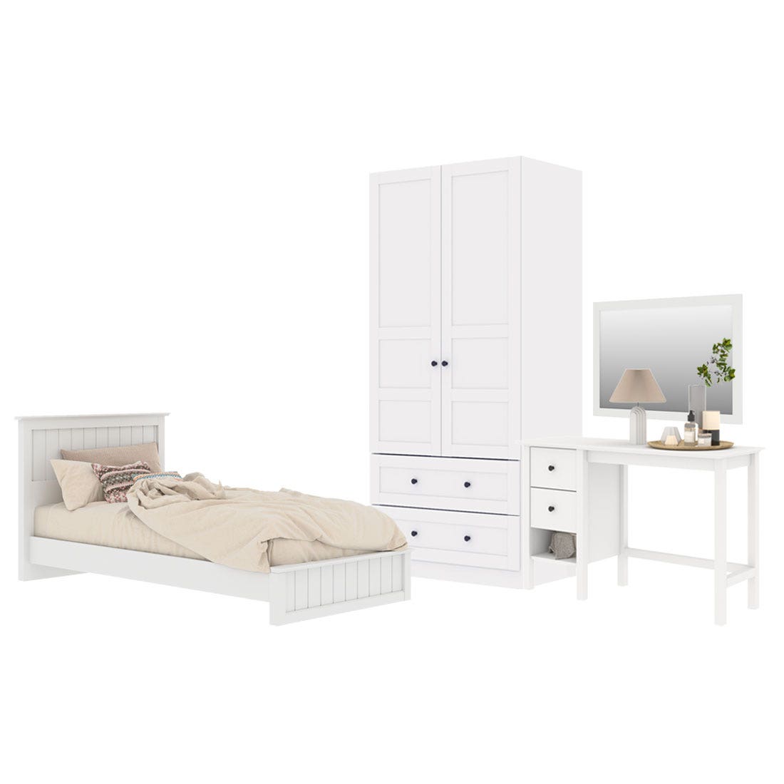 Bedroom Sets Moneta 3.5' & WE-2DW 90 White White