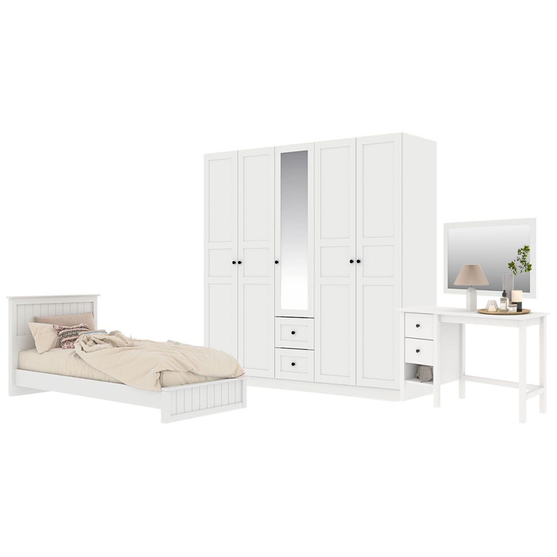 Bedroom Sets Moneta 3.5' & WE 200 White White