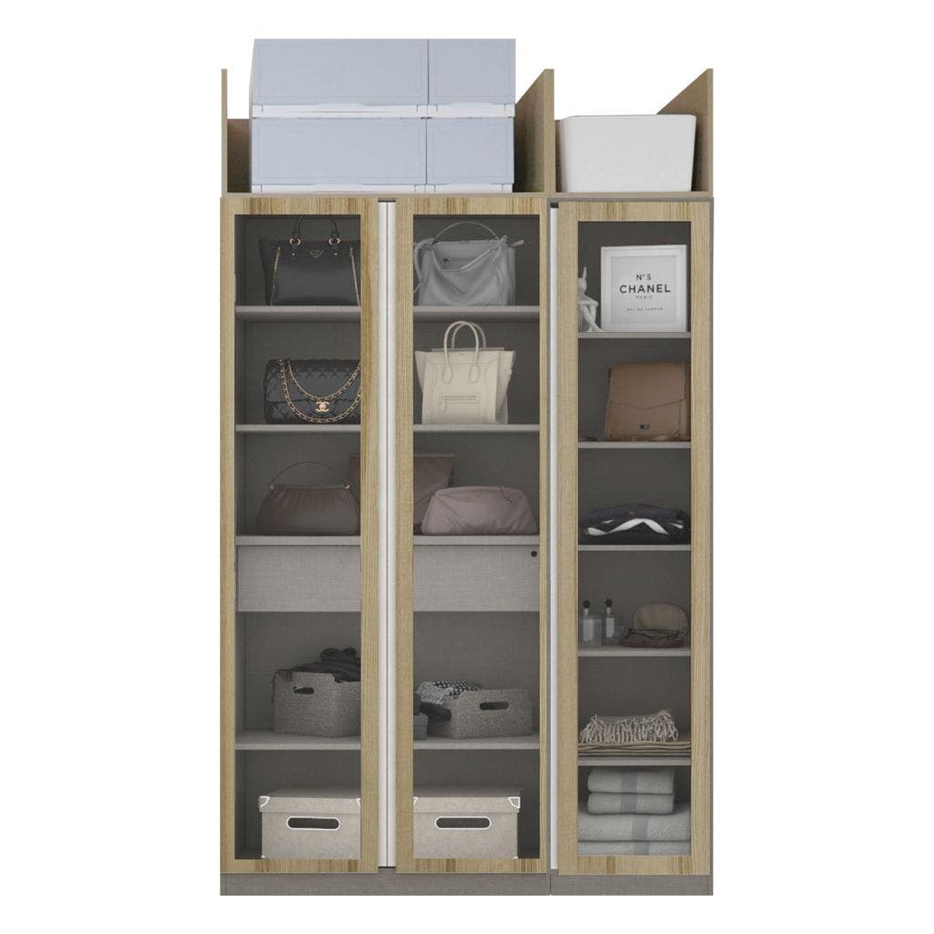 Wardrobe 150 cm. Blox Fit in Light Wood Multi-color