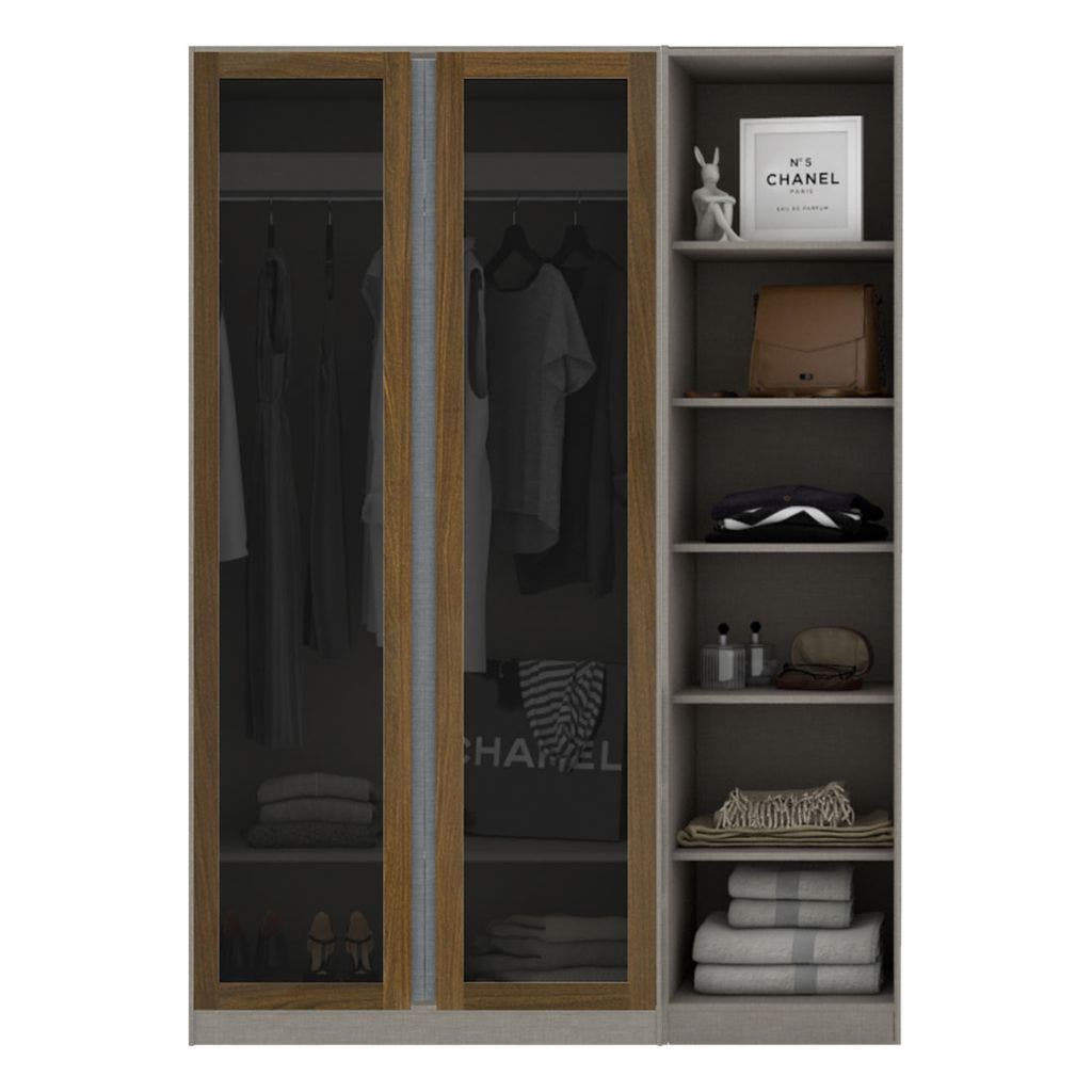 Wardrobe 150 cm. Blox Fit in Dark Wood Dark Wood