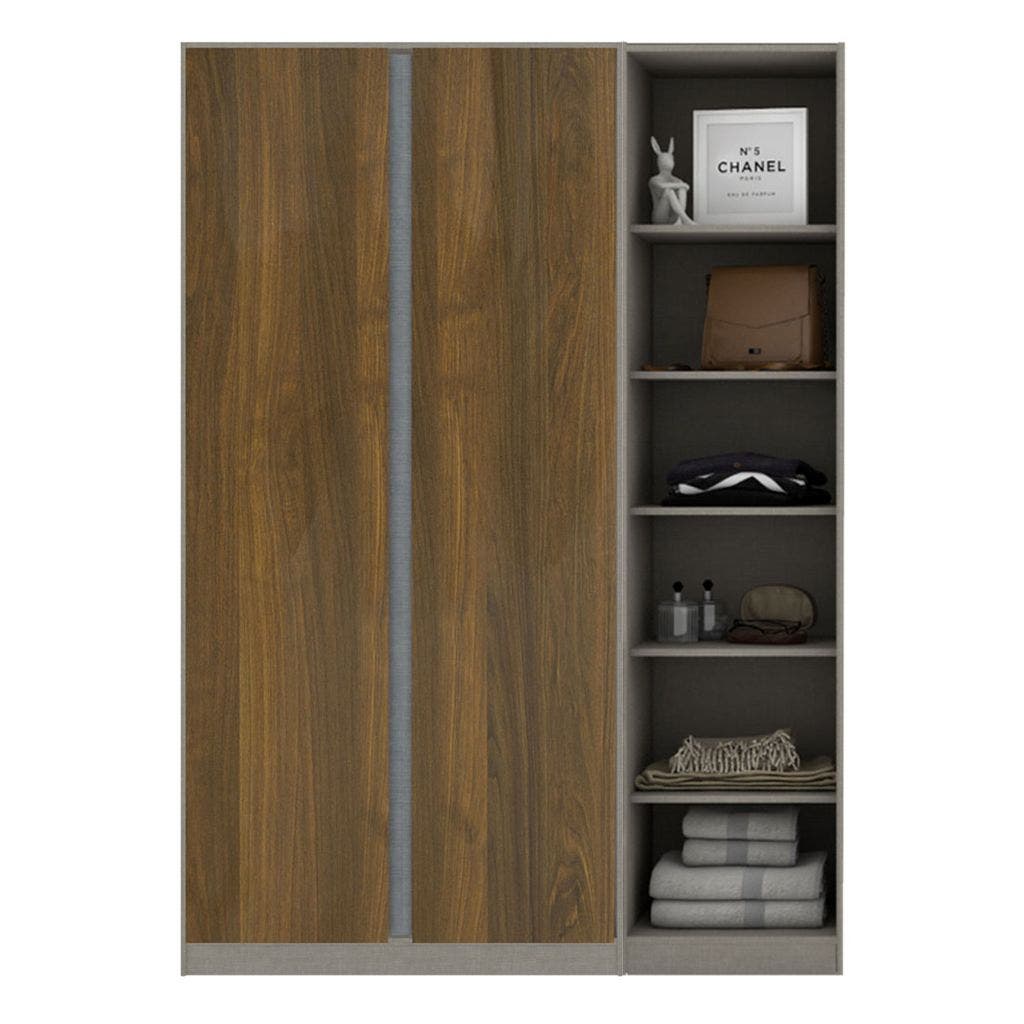 Wardrobe 150 cm. Blox Fit in Dark Wood Dark Wood