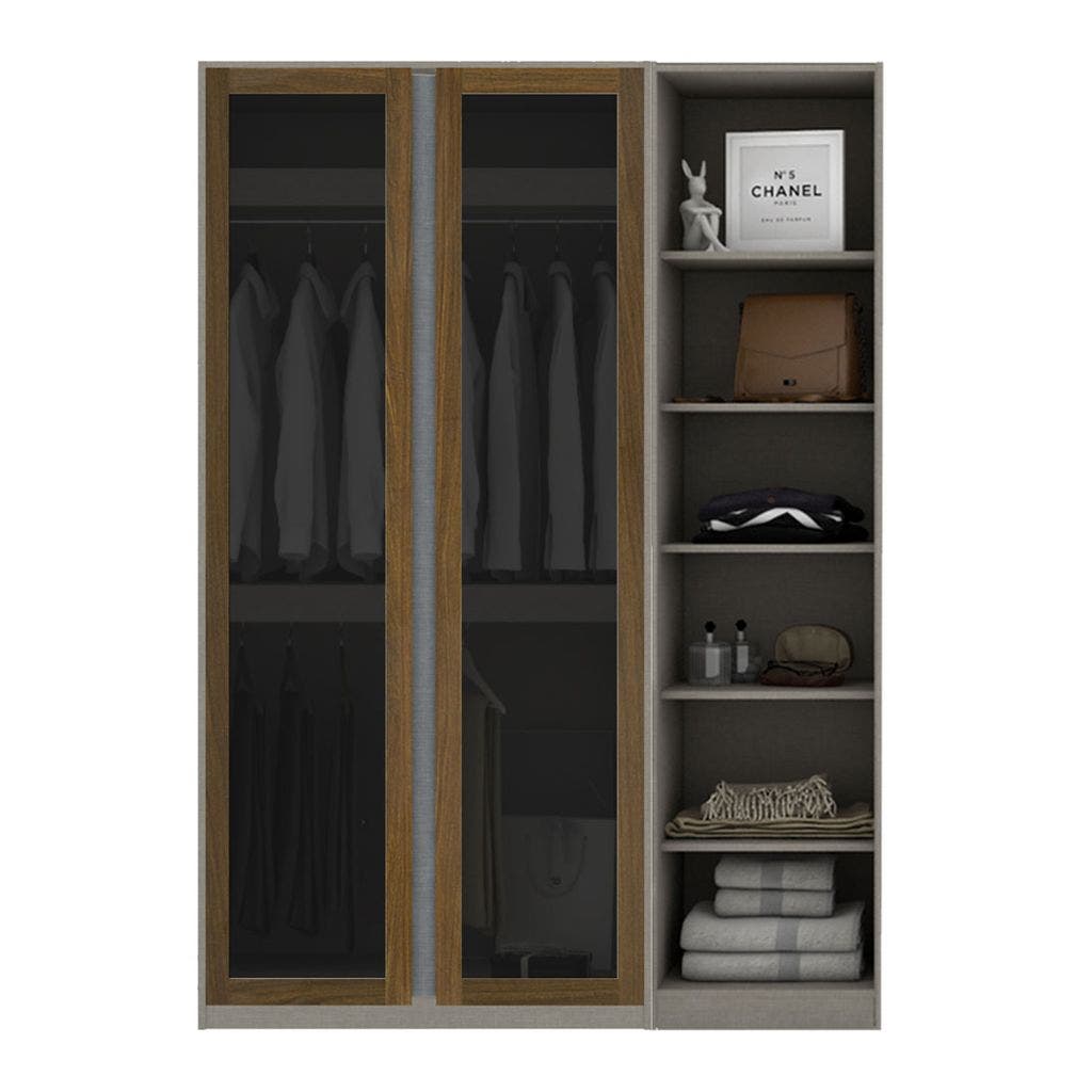 Wardrobe 150 cm. Blox Fit in Dark Wood Dark Wood