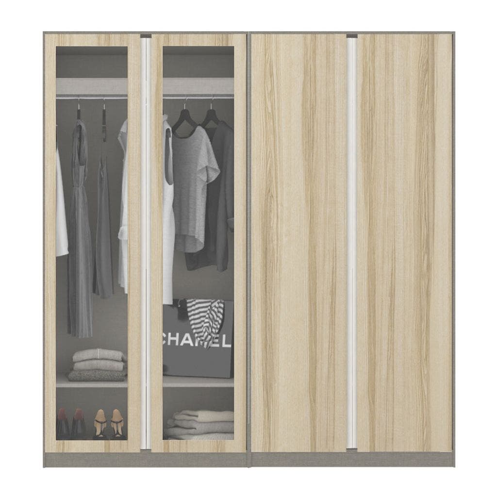 Wardrobe 200 cm. Blox Fit in Light Wood Light Wood