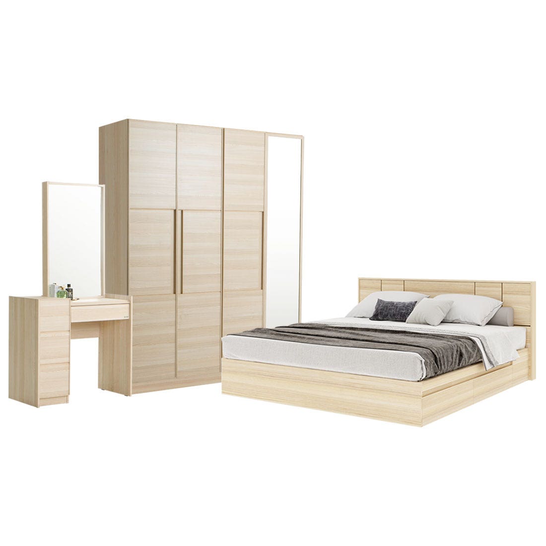 Bedroom Set 5' Hakone & WD160 Light Wood