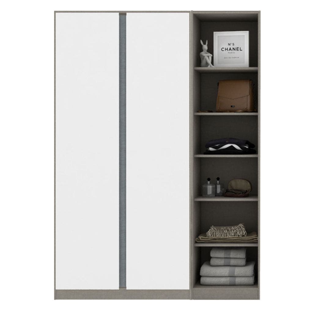 Wardrobe 150 cm. Blox Fit in White Linen White