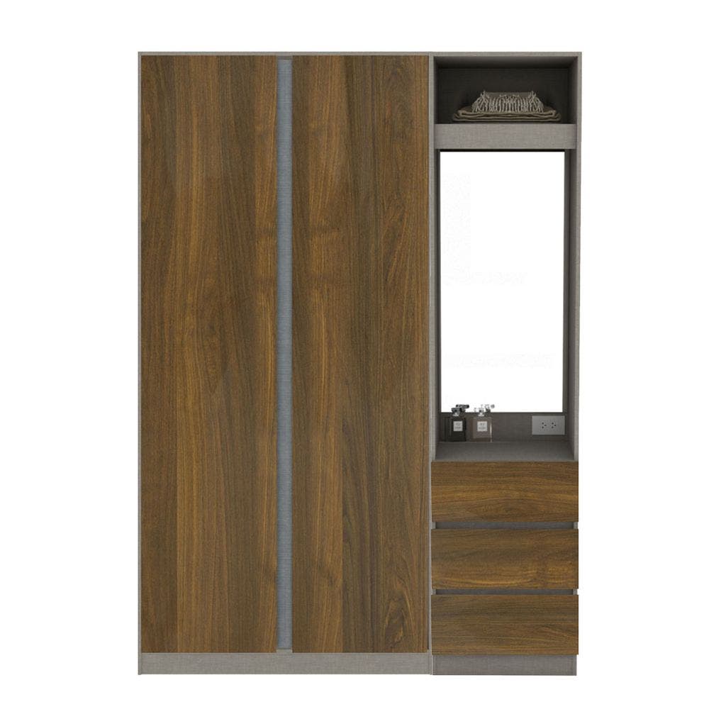 Wardrobe 150 cm. Blox Fit in Dark Wood Dark Wood Dark Wood Dark Wood