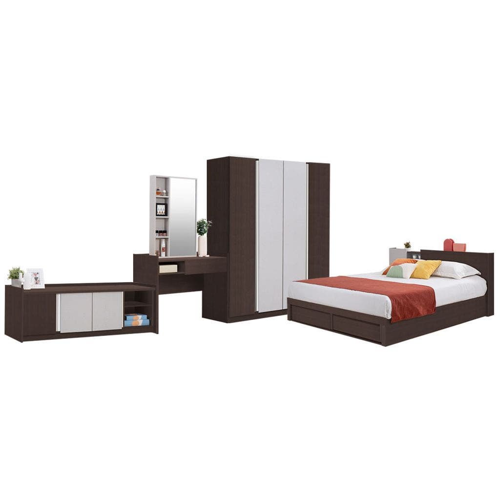 Bedroom Sets Mavis 5' & WD160 & TV160 Dark Wood Light Wood