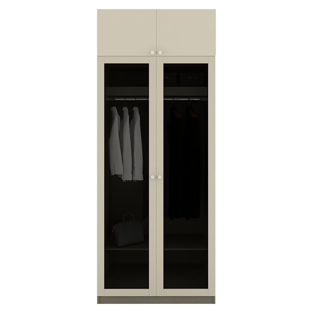 ตู้เสื้อผ้า  ขนาด 100 ซม. รุ่น Blox สีครีม Mid Gloss01