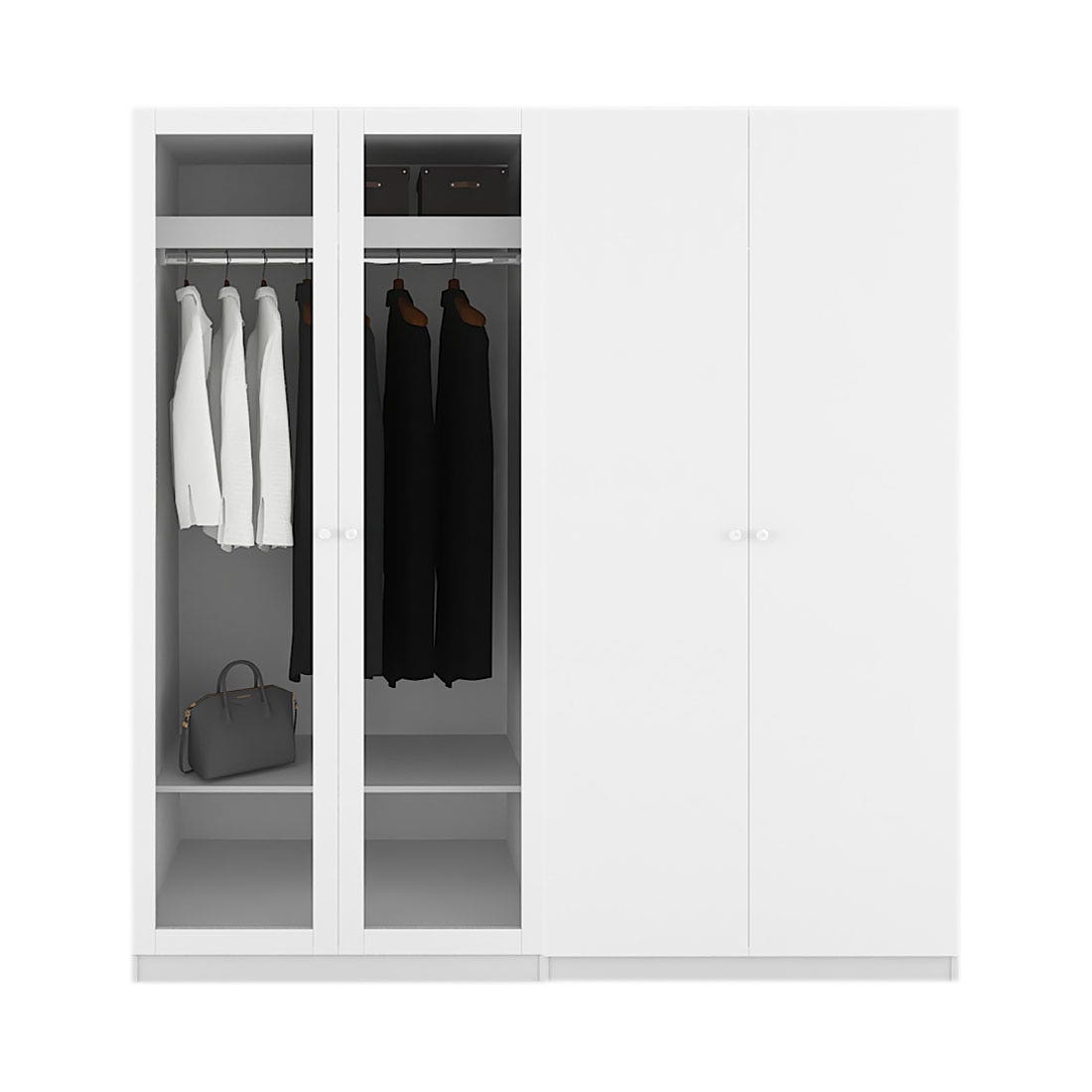 ตู้เสื้อผ้าขนาด 200 ซม. รุ่น Blox Fit in สีขาว Mid Gloss01