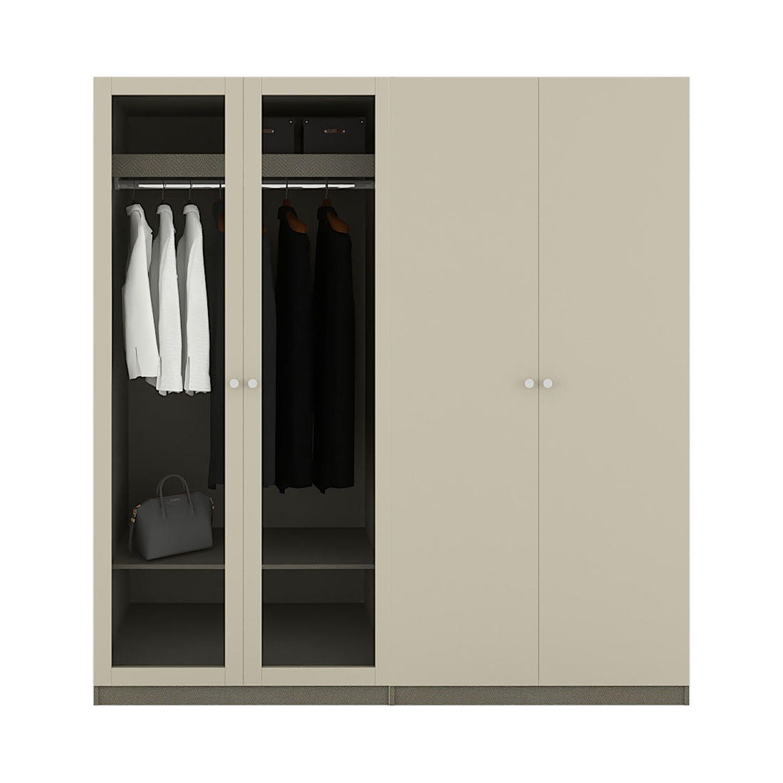 ตู้เสื้อผ้าขนาด 200 ซม. รุ่น Blox Fit in สีครีม Mid Gloss01
