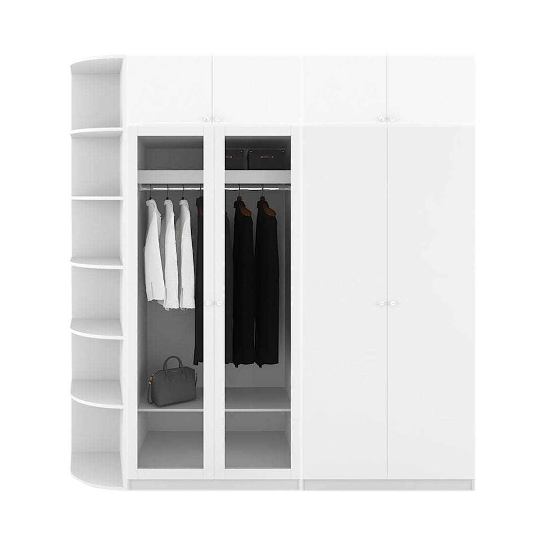 ตู้เสื้อผ้าขนาด 230 ซม. รุ่น Blox Fit in สีขาว Mid Gloss01