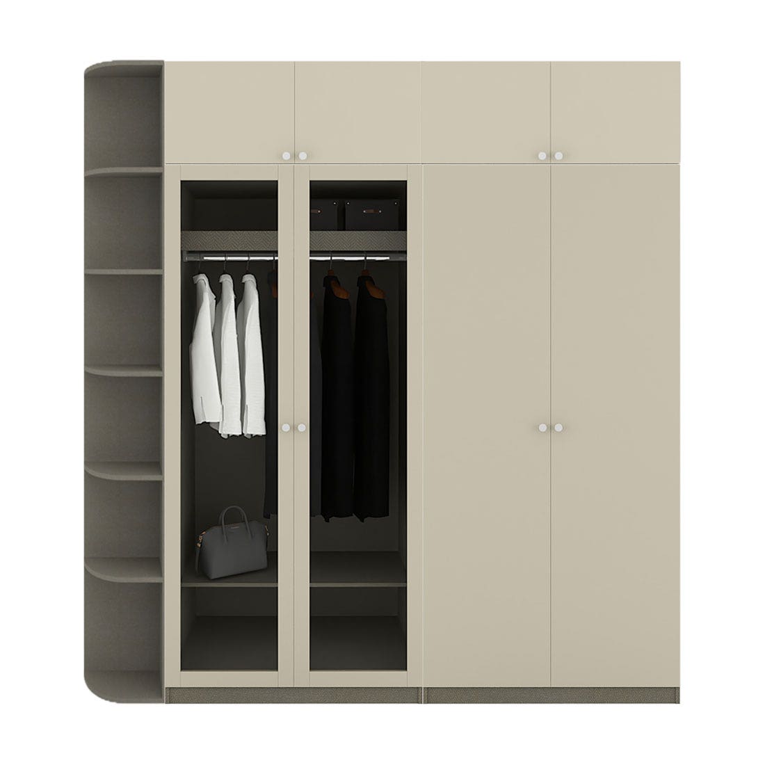 ตู้เสื้อผ้าขนาด 230 ซม. รุ่น Blox Fit in สีครีม Mid Gloss01